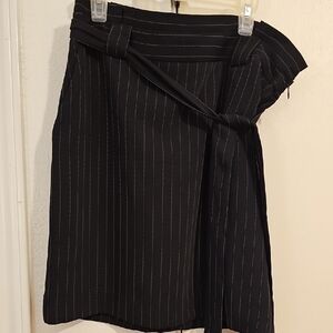 Elegant Black Pinstripe Women's Skirt
